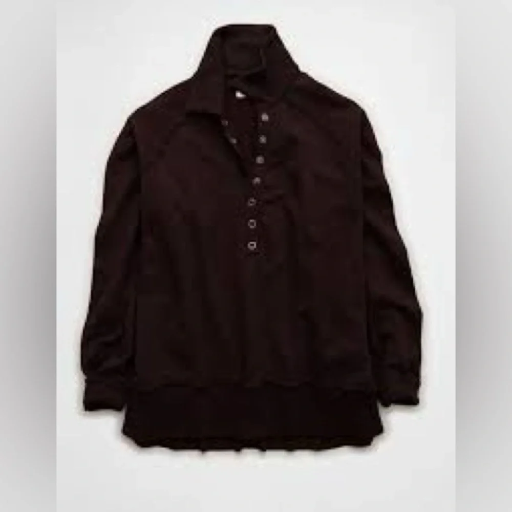 American Eagle big hug Henley sweatshirt dark brown - Picture 3 of 4